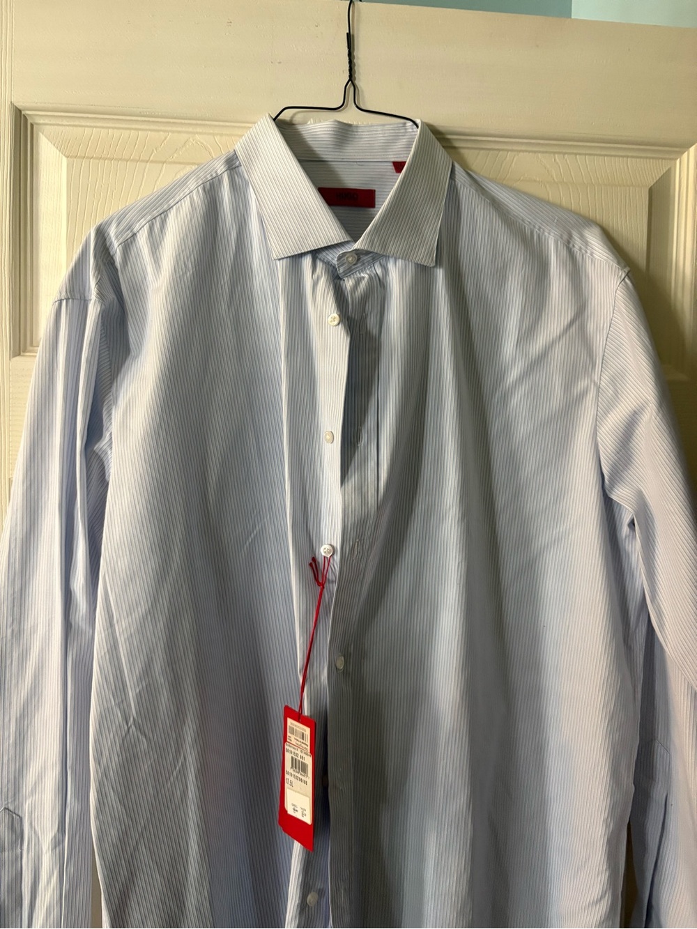 Hugo Boss Blue & White Pinstripe Dress Shirt